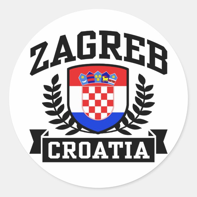 Zagreb Croatia Classic Round Sticker (Front)