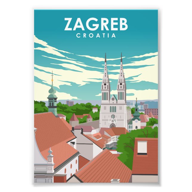 Zagreb Croatia Europe Travel Poster (Front)