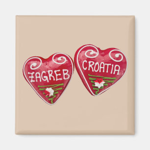 Zagreb, Croatia: Heart-Shaped Licitar Magnet