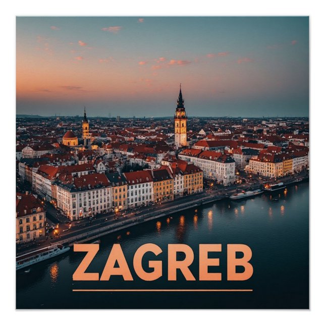 Zagreb Croatia Old Town History Architecture Poster (Front)