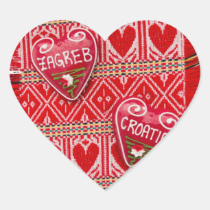 Zagreb Croatia Souvenir Heart Sticker
