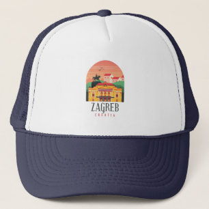 Zagreb Croatia Vintage Balkan Travel    Trucker Hat