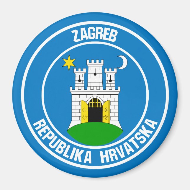 Zagreb Round Emblem Magnet (Front)