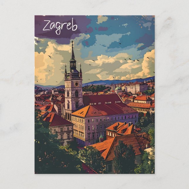 Zagreb vintage postcard (Front)