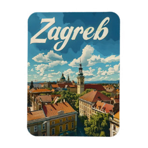 Zagreb Vintage travel Magnet