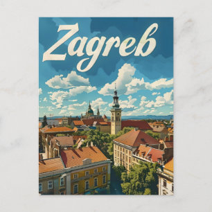 Zagreb Vintage travel Postcard