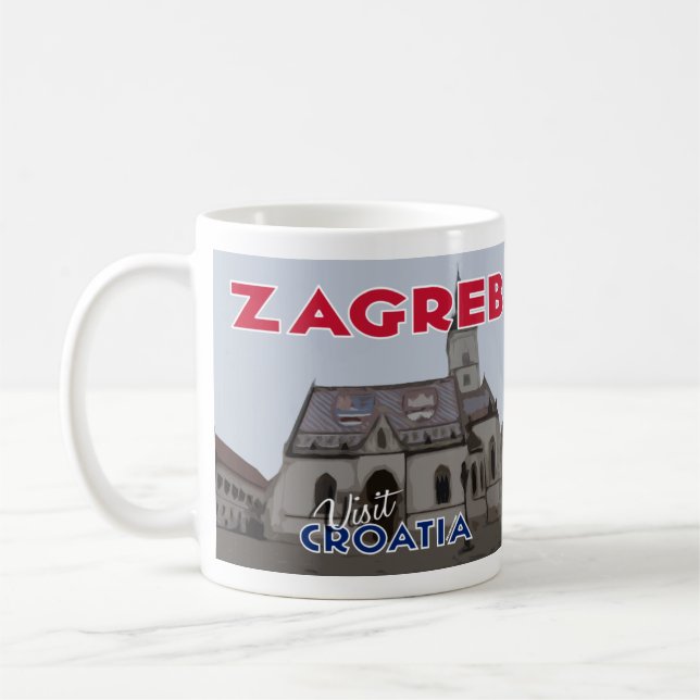 Zagreb, Visit Croatia I Love Coffee Mug (Left)
