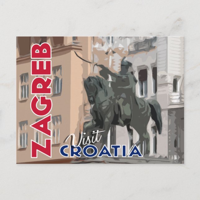 Zagreb, Visit Croatia Postcard (Front)