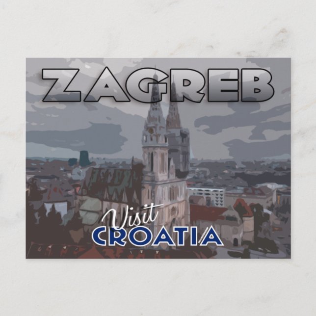 Zagreb, Visit Croatia Postcard (Front)
