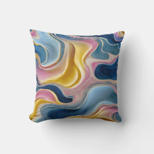“Zahara” Swirls of blues, pink and sand.  Cushion