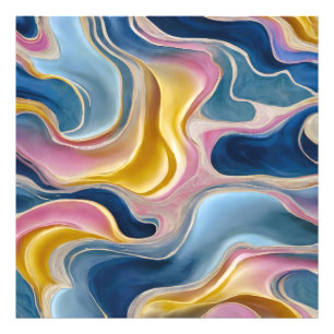 “Zahara” Swirls of blues, pink and sand. Photo Print
