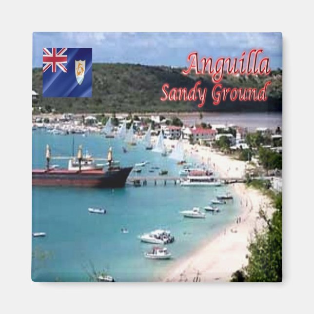 zAI005 ANGUILLA, Sandy Ground, Panorama, Fridge Magnet (Front)