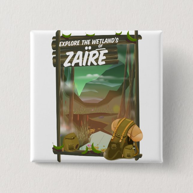 Zaïre african adventure 15 cm square badge (Front)