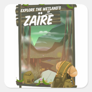 Zaïre african adventure square sticker