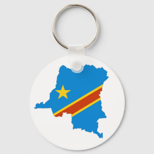 zaire congo country flag map key ring