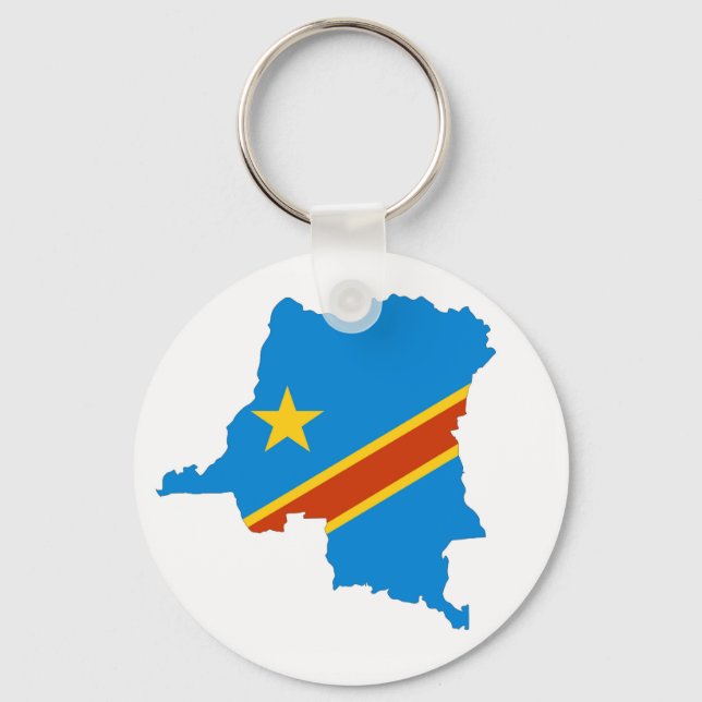 zaire congo country flag map key ring (Front)