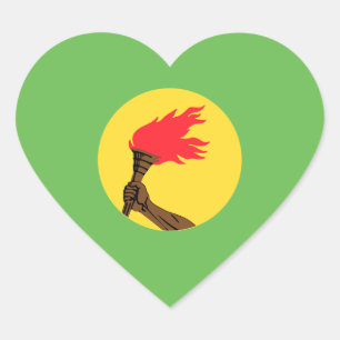 Zaire Flag Heart Sticker