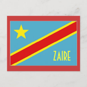 Zaire flag postcard