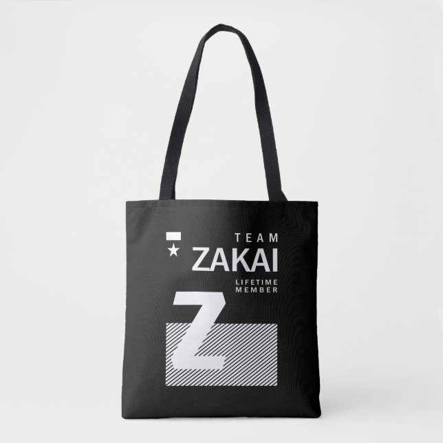 Zakai Personalised Name Birthday Tote Bag (Front)