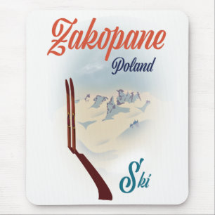 Zakopane Poland ski poster Mouse Mat