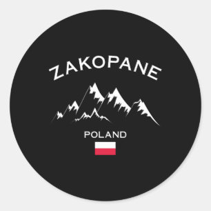 Zakopane Poland Ski Resort Tatra Mountains Skiing  Classic Round Sticker