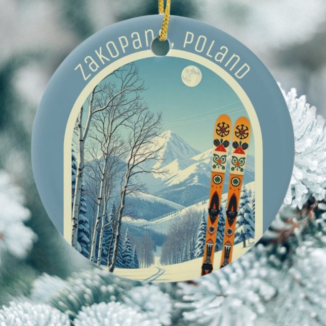 Zakopane Poland Tatra Mountains ski souvenir  Ceramic Tree Decoration (Creator Uploaded)