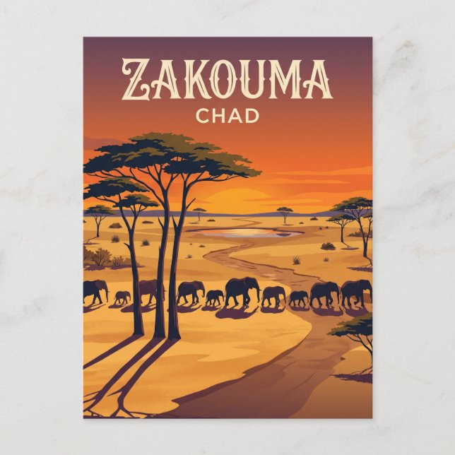 Zakouma National Park Chad Postcard (Front)