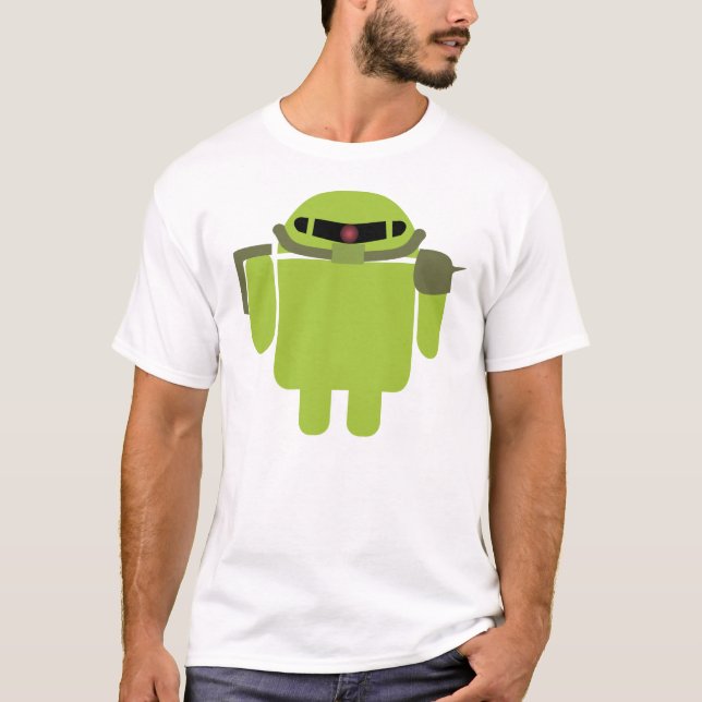 Zakudroid (White) T-Shirt (Front)