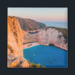 Zakynthos, Greece. Magnet<br><div class="desc">Zakynthos,  Greece. Navagio Beach with shipwreck at sunset.</div>