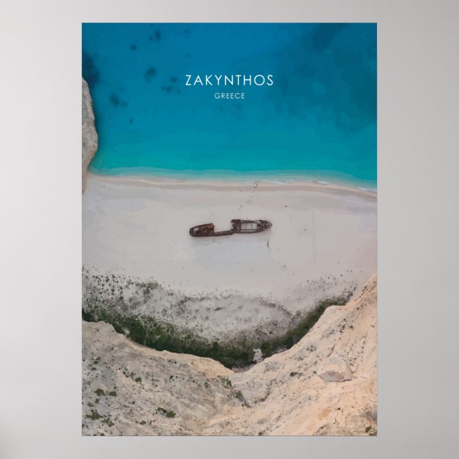 Zakynthos, Greece Travel Artwork Poster (Front)
