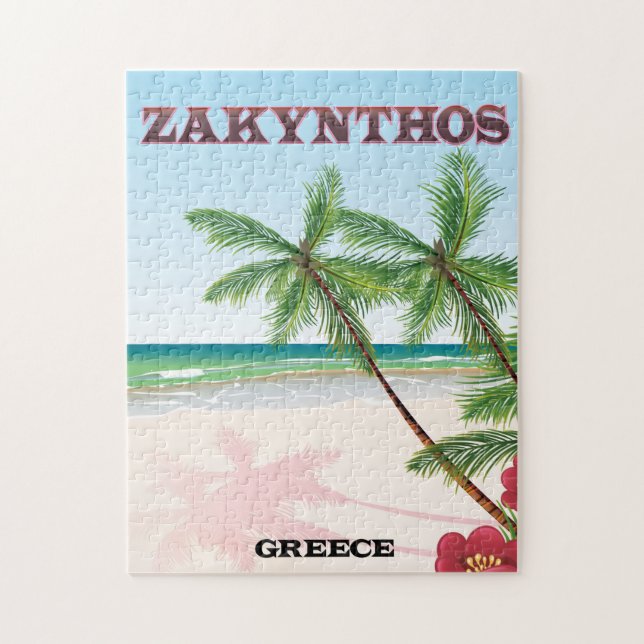 Zakynthos Greece travel poster Jigsaw Puzzle (Vertical)