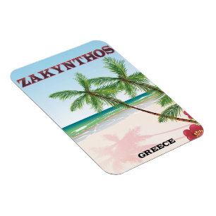 Zakynthos Greece travel poster Magnet