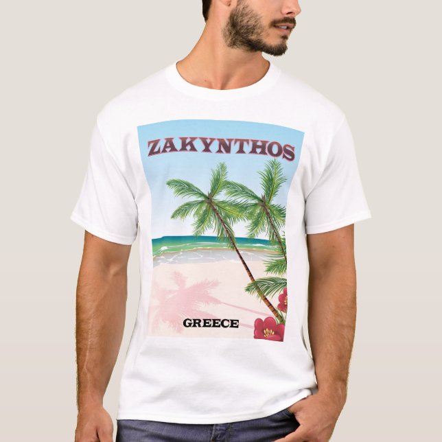 Zakynthos Greece travel poster T-Shirt (Front)