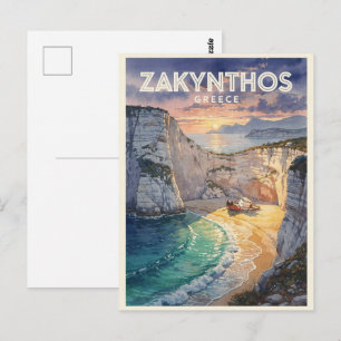 Zakynthos Greece Vintage Travel Postcard