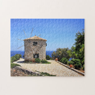 Zakynthos Greece Windmill Sea Island Jigsaw Puzzle
