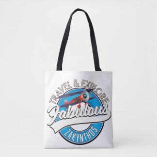 Zakynthos logo in a beautiful retro style. tote bag