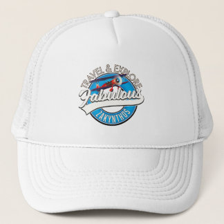 Zakynthos logo in a beautiful retro style. trucker hat