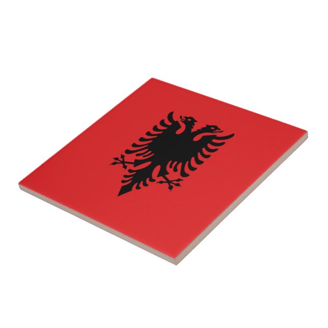 zAL001 ALBANIAN FLAG, Albania, Tile (Side)