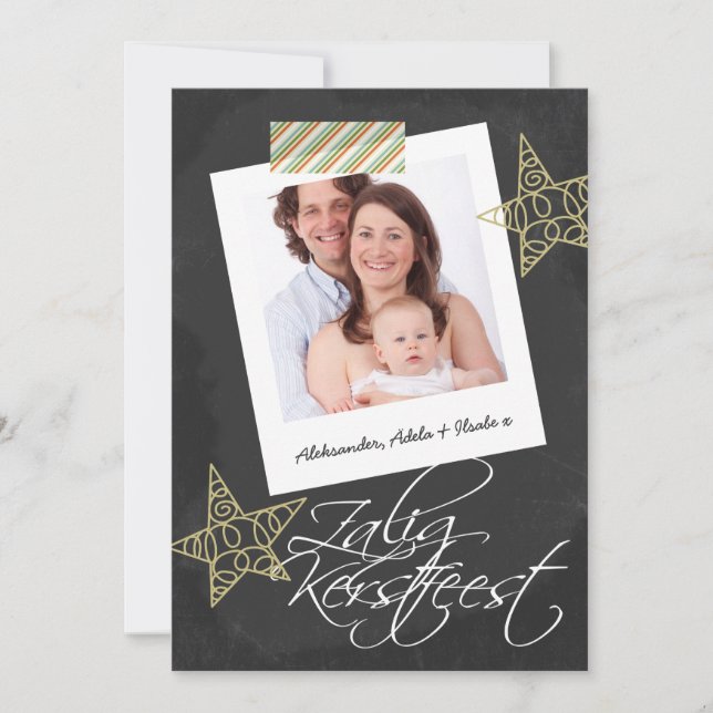 Zalig Kerstfeest Chalkboard Photo Frame And Tape (Front)