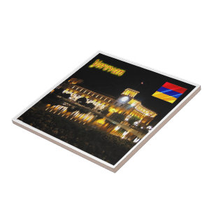 zAM012 YEREVAN Republic Square at night, Armenia, Tile