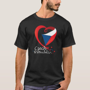 Zamberk Czech Republic Heart Flag Lion Coat Of Arm T-Shirt