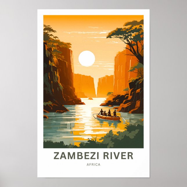 Zambezi River Africa Travel Print (Front)