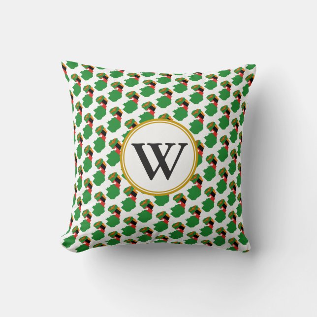 ZAMBIA Blessed Nation Monogram Scatter Cushion (Front)