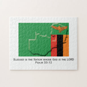 ZAMBIA   Blessed Nation   ZAMBIAN FLAG Jigsaw Puzzle