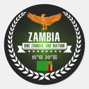 Zambia Classic Round Sticker