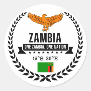 Zambia Classic Round Sticker