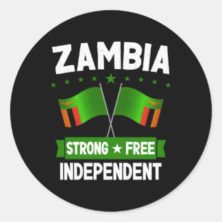 Zambia Classic Round Sticker