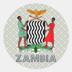 Zambia Coat of Arms Classic Round Sticker