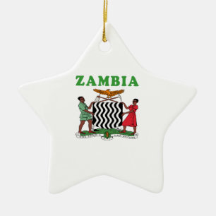 Zambia Coat Of Arms Designs Ceramic Tree Decoration