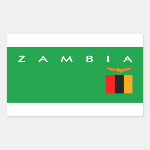 zambia country flag nation symbol text name rectangular sticker